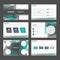 Abstract Green black presentation templates Infographic elements flat design set for brochure flyer leaflet marketing