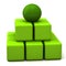 Abstract green business pyramid 3d