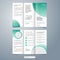 Abstract green circle tri fold brochure template vector