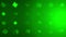 Abstract green cubes placed in rows on green background with light flare rotating into different directions. Animation