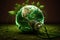 Abstract green Earth energy concept . Electric charged