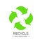 Abstract green environment recycle icon eco concept sign.