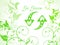 Abstract green floral background with refresh icon