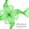 Abstract green gift bow made of transparent ribbons