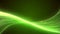 Abstract green glowing flying waves from lines energy magical