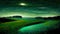 Abstract green landscape generated by midjourney ai