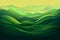 Abstract green landscape wallpaper background illustration design with hills and mountains. Generative AI.