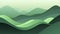 Abstract green landscape wallpaper background illustration design with hills and mountains.Organic green environment, ecology