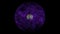 Abstract green lemon core, visualization wave technology digital violet sphere