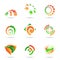 Abstract green and orange Icon Set 19