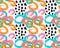 Abstract green orange and pink marker circles