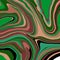 Abstract green and orange wavy stripes, layered swirl marble pattern