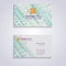 Abstract green pastel business card template