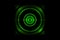 Abstract green ring with sound waves oscillating background