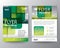 Abstract green round square graphic background for Brochure cover Flyer Poster design Layout