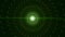 Abstract green shimmering sphere absorbing energy impulses on black background, seamless loop. Animation. Concept of