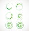 Abstract green swirl element icon vector