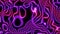 Abstract groovy distorted hoops animated background. Purple and pink and waves in dark space