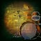 Abstract grunge background with drum kit