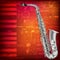 Abstract grunge background with saxophone