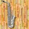 Abstract grunge background saxophone and musical instruments