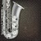 Abstract grunge background saxophone and musical instruments