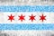 Abstract grunge mosaic flag of Chicago