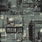 Abstract grunge seamless pattern with newspaper urban landscapes