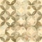 Abstract grunge sepia watercolor seamless pattern with overlapping circles on old paper background