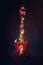 Abstract guitar with festive Christmas lights