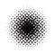 Abstract halftone circle design. Cmyk