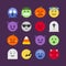 Abstract halloween emoji icon collection