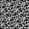Abstract hand drawn seamless pattern, black shapeless spots on white background