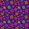 Abstract hand drawn shapes colorful vibrant seamless pattern