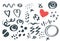 Abstract hand drawn vector scribbles set
