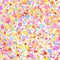 Abstract hand drown polka dots background. White dotted seamless pattern with rainbow circles. Template design for for