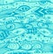 Abstract handmade Ethno Zentangle background in blue
