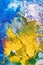 Abstract Handpainting iA cloud of Yellow in Blue