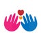 Abstract hands and heart logo