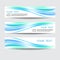 Abstract header blue wave white vector design