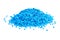 Abstract heap of blue granules  on white background