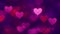 Abstract heart bokeh background magenta color