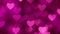 Abstract heart bokeh background magenta color