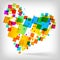 The abstract heart colorful background