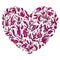 Abstract heart consisting of all sorts of floral patterns.Vector