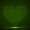 Abstract heart of glowing particles. Neon heart