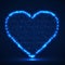 Abstract heart of glowing particles. Neon heart