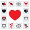 Abstract heart icons(signs) for healing, love, happiness