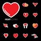 Abstract heart icons signs for love, happiness- vector graph