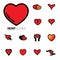 Abstract heart icons signs for love, happiness- vector graph